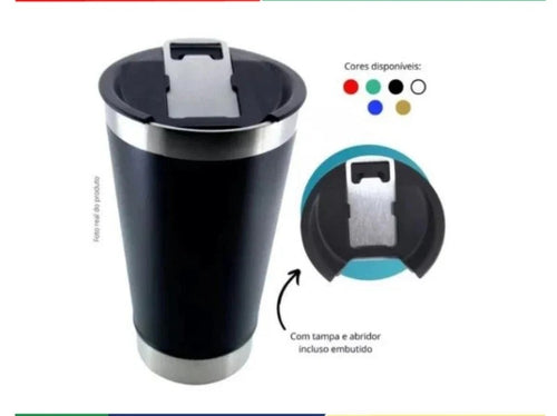 Copo térmico 473 ml com tampa